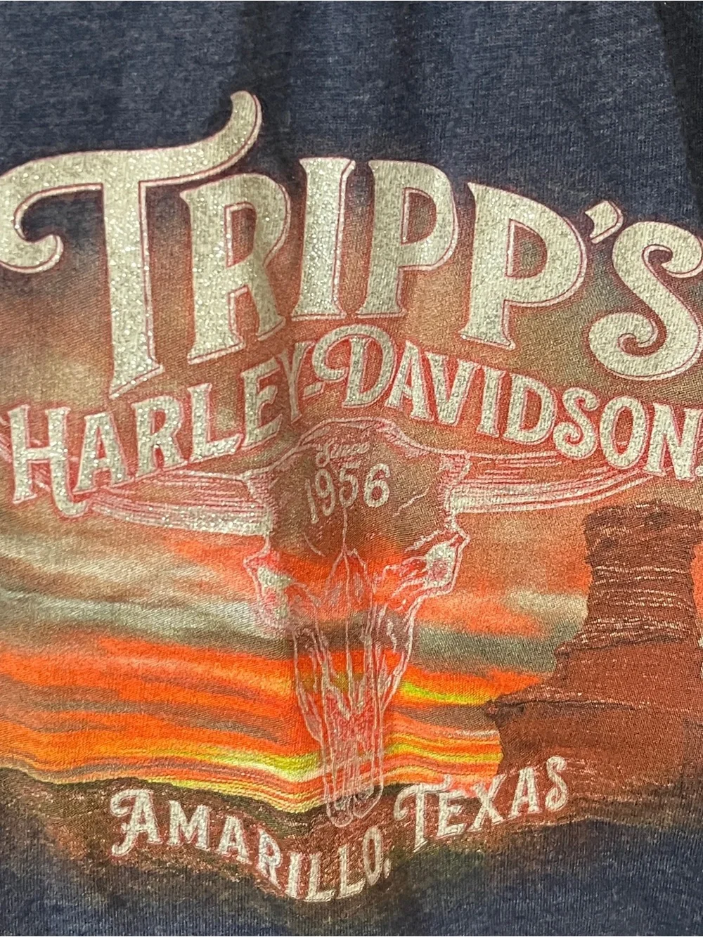Harley-Davidson Navy Blue Tank Top with Orange Logo